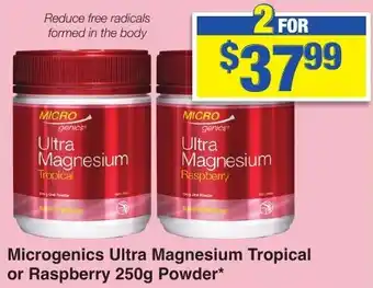 My Chemist Microgenics Ultra Magnesium Tropical or Raspberry Powder offer