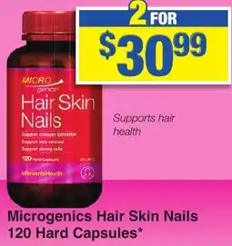 My Chemist Microgenics Hair Skin Nails 120 Hard Capsules offer