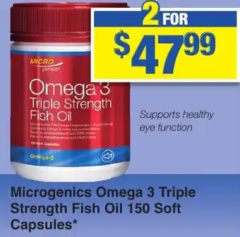 My Chemist Microgenics Omega 3 Triple Strength Fish Oil 150 Soft Capsules offer