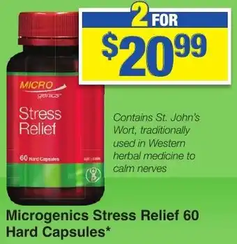 My Chemist Microgenics Stress Relief 60 Hard Capsules offer