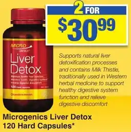 My Chemist Microgenics Liver Detox 120 Hard Capsules offer