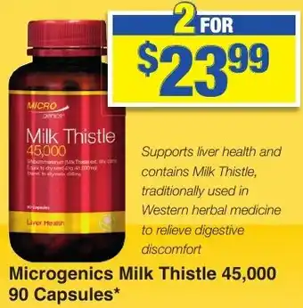 My Chemist Microgenics Milk Thistle 45,000 90 Capsules offer