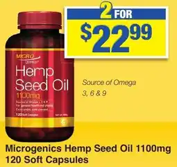 My Chemist Microgenics Hemp Seed Oil 1100mg 120 Soft Capsules offer