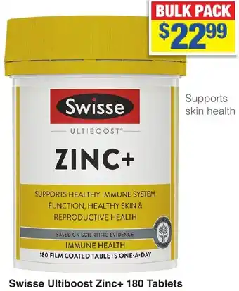 My Chemist Swisse Ultiboost Zinc+ 180 Tablets offer