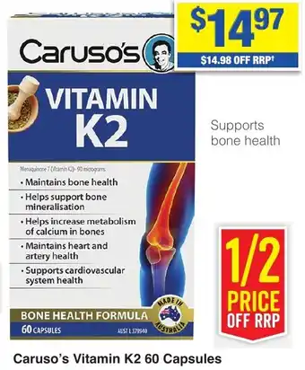 My Chemist Caruso's Vitamin K2 60 Capsules offer