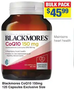 My Chemist Blackmores CoQ10 150mg 125 Capsules Exclusive Size offer