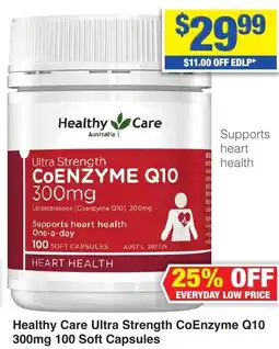 My Chemist Healthy Care Ultra Strength CoEnzyme Q10 300mg 100 Soft Capsules offer