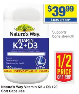 My Chemist Nature's Way Vitamin K2 + D3 120 Soft Capsules offer