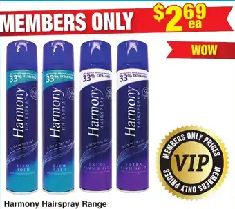 My Chemist Harmony Hairspray Range offer