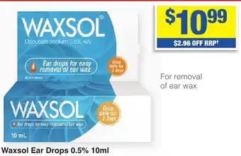 My Chemist Waxsol Ear Drops 0.5% offer