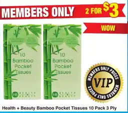 My Chemist Health + Beauty Bamboo Pocket Tissues 10 Pack 3 Ply offer