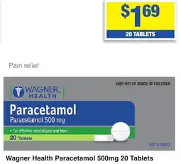 My Chemist Wagner Health Paracetamol 500mg 20 Tablets offer