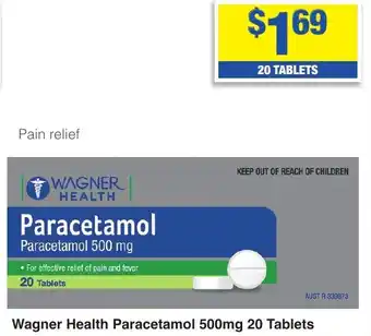 My Chemist Wagner Health Paracetamol 500mg 20 Tablets offer