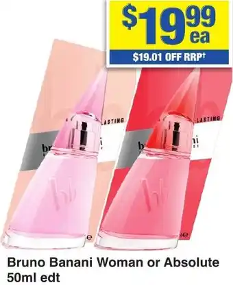 My Chemist Bruno Banani Woman or Absolute edt offer