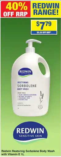 My Chemist Redwin Restoring Sorbolene Body Wash with Vitamin E offer