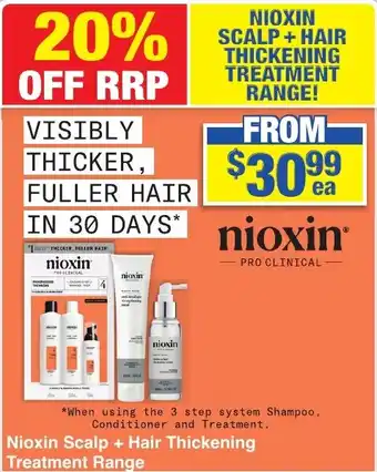 My Chemist Nioxin Scalp + Hair Thickening Treatment Range offer