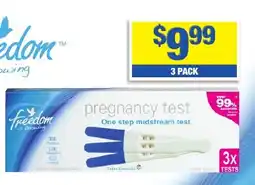 My Chemist Freedom Mid Stream Pregnancy Test 3 Pack offer