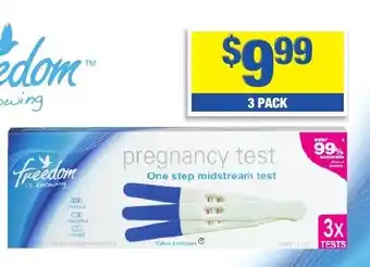 My Chemist Freedom Mid Stream Pregnancy Test 3 Pack offer