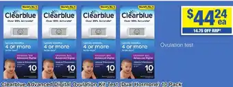 My Chemist Clearblue Advanced Digital Ovulation Kit Test (Dual Hormone) 10 Pack offer