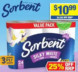 My Chemist Sorbent Toilet Tissue Silky White 3PLY 24 Pack offer