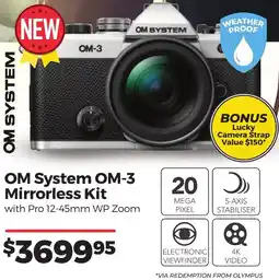 Teds Cameras OM System OM-3 Mirrorless Kit offer