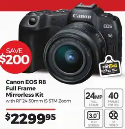 Teds Cameras Canon EOS R8 Full Frame Mirrorless Kit offer