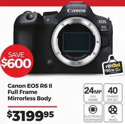 Teds Cameras Canon EOS R6 II Full Frame Mirrorless Body offer