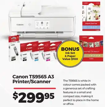 Teds Cameras Canon TS9565 A3 Printer/Scanner offer