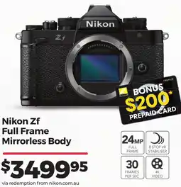 Teds Cameras Nikon Zf Full Frame Mirrorless Body offer