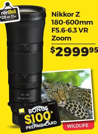 Teds Cameras Nikkor Z 180-600mm F5.6-6.3 VR Zoom offer