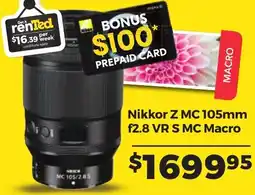 Teds Cameras Nikkor Z MC 105mm f2.8 VR S MC Macro offer