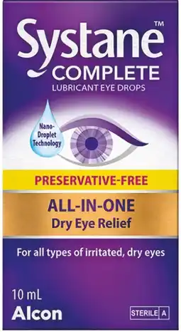 Pharmacy Best Buys Systane Complete Lubricant Eye Drops Preservative Free 10mL offer