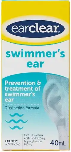 Pharmacy Best Buys EarClear Swimmer's Ear 40mL Ear Drops offer