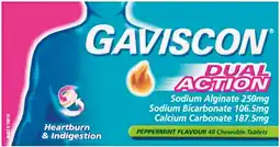 Pharmacy Best Buys Gaviscon Dual Action Peppermint Flavour 48 Chewable Tablets offer