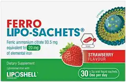 Pharmacy Best Buys Ferro Lipo-Sachets Strawberry Flavour 30 x 5g Sachets offer