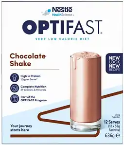 Pharmacy Best Buys Optifast Chocolate Shake 12 x 53g Sachets offer