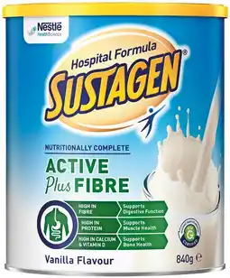 Pharmacist Advice Sustagen Hospital Formula Active Plus Fibre Vanilla Flavour 840g offer