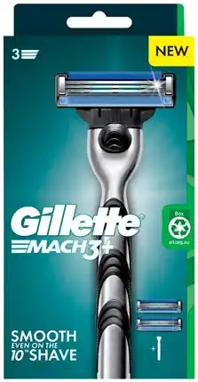 Amcal Pharmacies Gillette Mach3+ Razor Handle + 2 Blade Refills offer