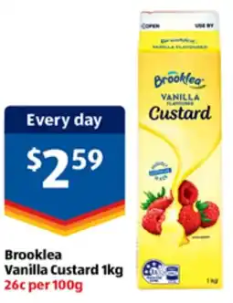 ALDI Brooklea Vanilla Custard offer