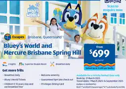 ALDI Bluey's World and Mercure Brisbane Spring Hill offer