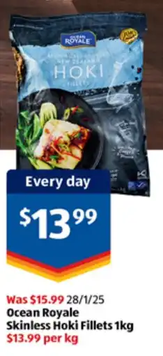 ALDI Ocean Royale Skinless Hoki Fillets offer