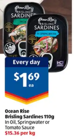 ALDI Ocean Rise Brisling Sardines offer