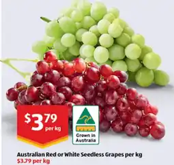 ALDI Australian Red or White Seedless Grapes offer