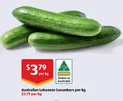 ALDI Australian Lebanese Cucumbers offer