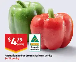 ALDI Australian Red or Green Capsicum offer