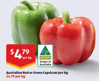 ALDI Australian Red or Green Capsicum offer