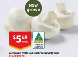 ALDI Australian White Cup Mushrooms offer