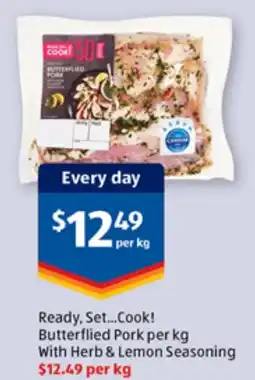 ALDI Butterflied Pork With Herb & Lemon Seasoning offer