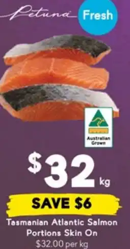 Drakes Tasmanian Atlantic Salmon Portions Skin On offer