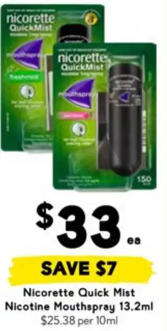 Drakes Nicorette Quick Mist Nicotine Mouthspray offer